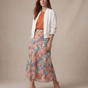 Falda midi Náyade Denim estampada de Parole Italy