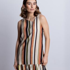 Vestido corto estampado rayas multicolor BMB & Co