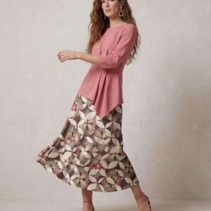 Top rosa viejo con pliegues laterales de Parole