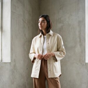 Sobrecamisa de piel beige modelo Mirta Donjaz