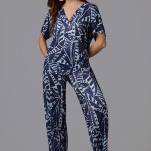 Pantalón JADE azul estampado