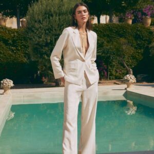 Pantalón de traje crudo Andam para mujer