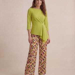 Top pistacho con pliegues laterales de Parole