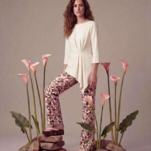 Top natural con pliegues laterales de Parole
