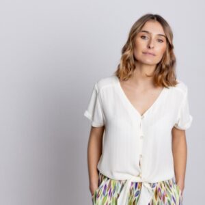 Blusa cruda con lazada BMB&Co para mujer