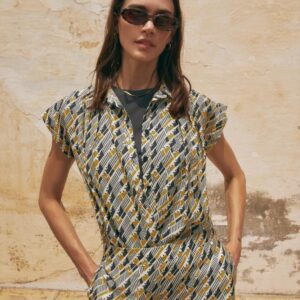 Blusa estampada geométrica Andam para mujer
