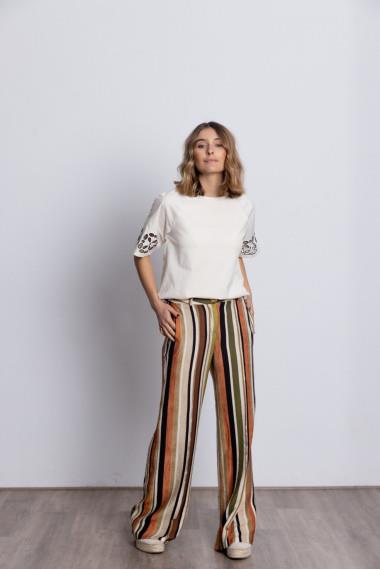 PANTALON FLUIDO DE RAYAS - Imagen 2
