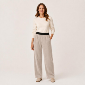 Pantalón ancho de pana gris claro Jarman