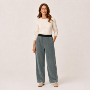 Pantalón ancho de pana gris azulado Jarman
