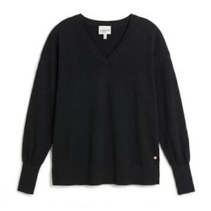 Jersey básico de punto negro Andam con escote en V