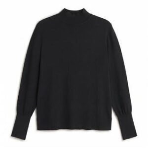 Jersey negro de punto fino Andam con cuello alto