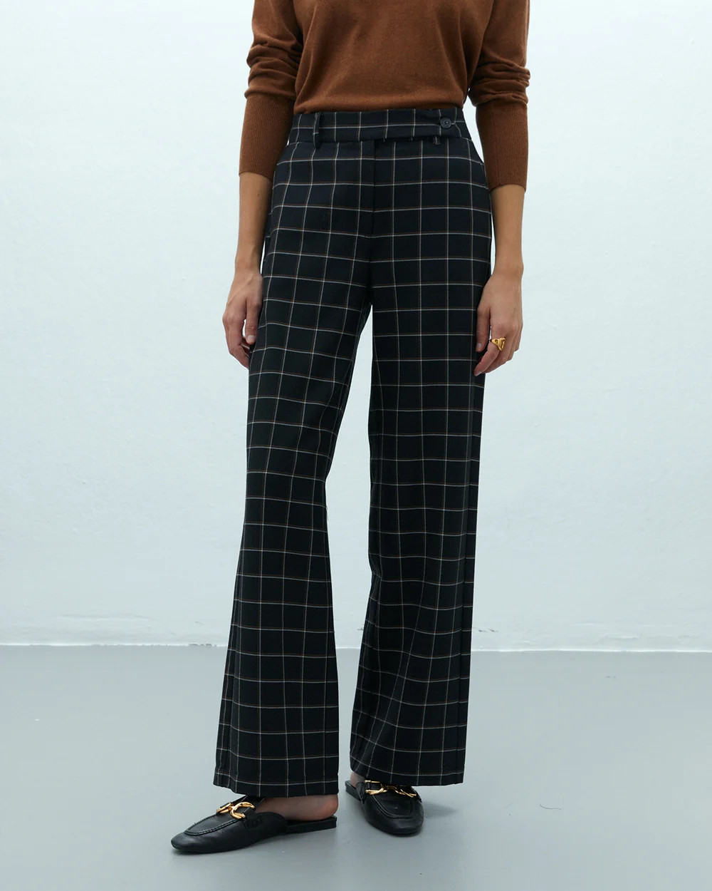 Pantalón de cuadros Andam de pernera ancha - Imagen 2