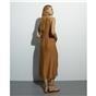 Vestido midi de mujer en tono tierra con escote pico de Andam - Imagen 8