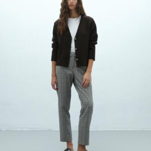 Pantalón recto tobillero de cuadros Andam