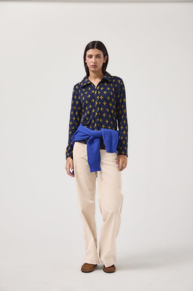 Camisa Bird azul marino con pájaros MDM - Imagen 2